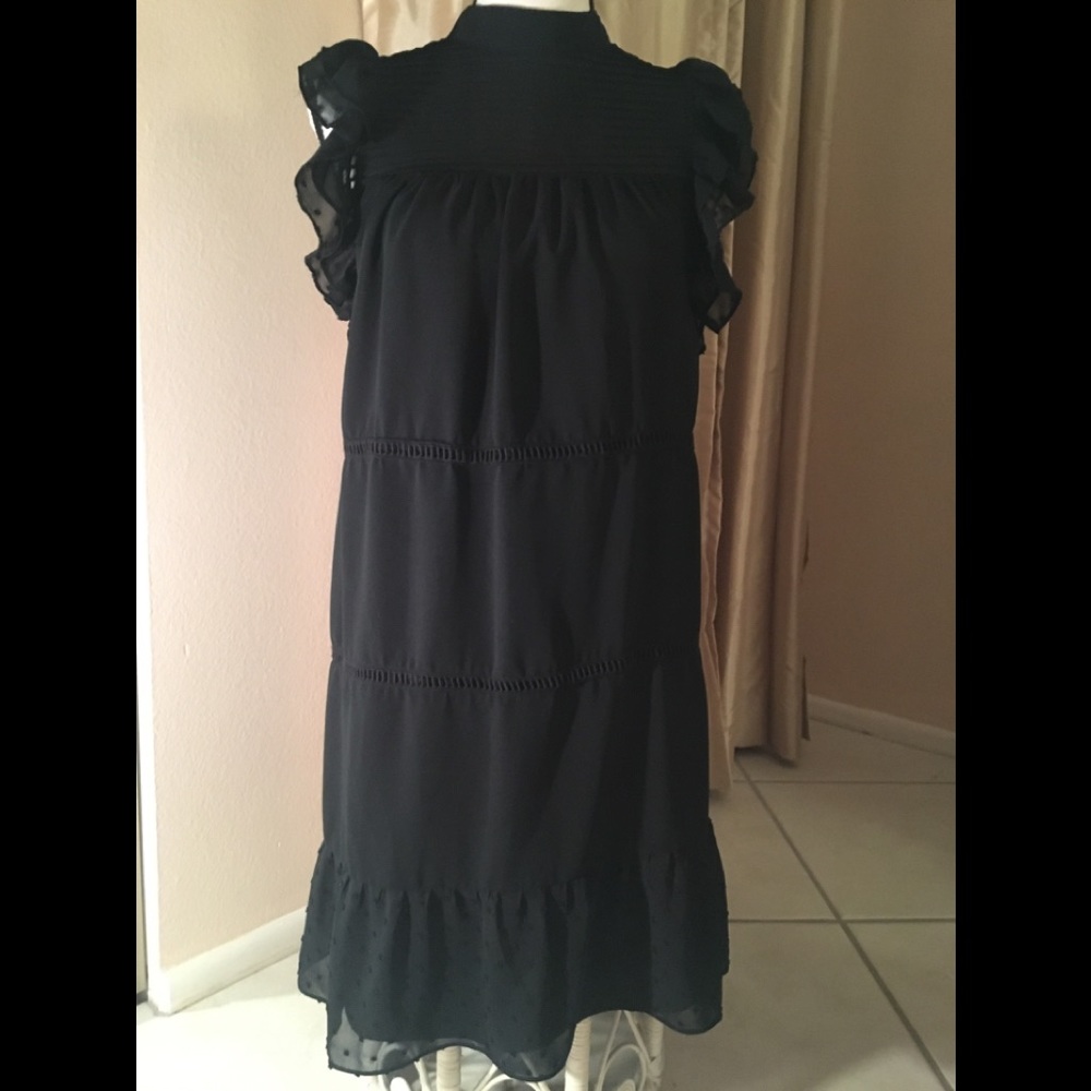 NEW WHO WHAT WEAR SWISS DOT CHIFFON MINI DRESS